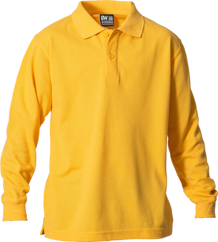 210gsm Plain Poly/Cotton Polo Long Sleeve